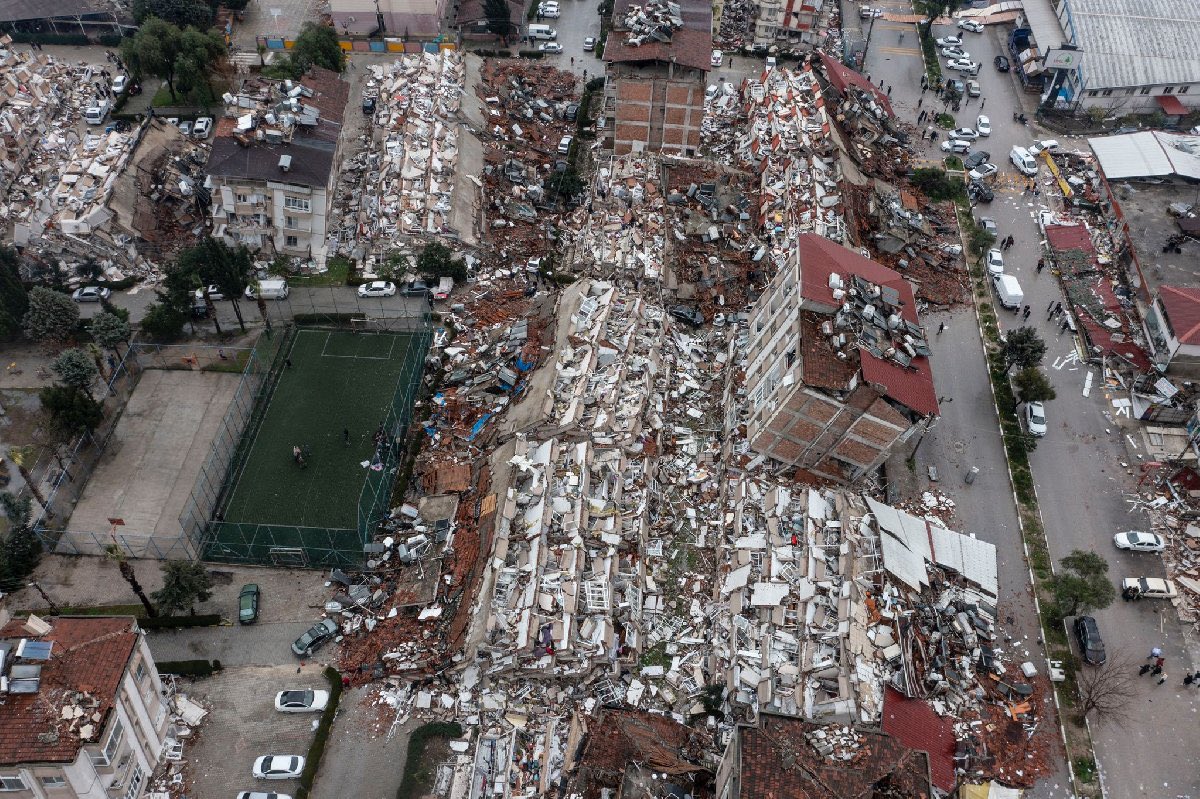 antakya aerial earthquake damage