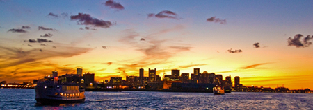 Boston Harbor at sunset